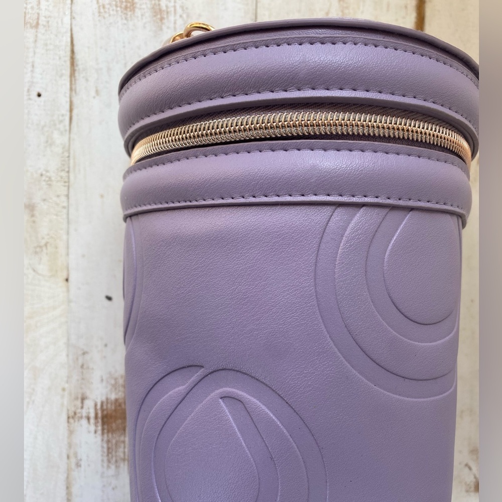 MONAT lavender cosmetics bag travel toiletries makeup purple NWOT cylindrical - Picture 10 of 15